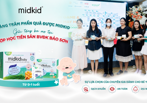 HÀNG TRĂM PHẦN QUÀ MIDKID GỬI TẶNG BA MẸ TẠI LỚP HỌC TIỀN SẢN BỆNH VIỆN ĐA KHOA BẢO SƠN